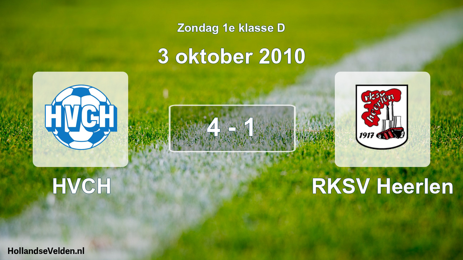 Total number of matches played: HVCH - RKSV Heerlen 4 - 1 (3 October 2010)