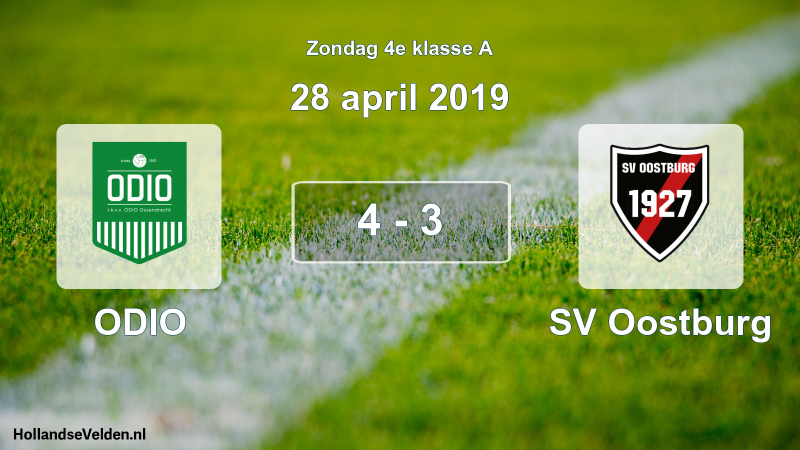 Total number of matches played: ODIO - SV Oostburg 4 - 3 (28 April 2019)