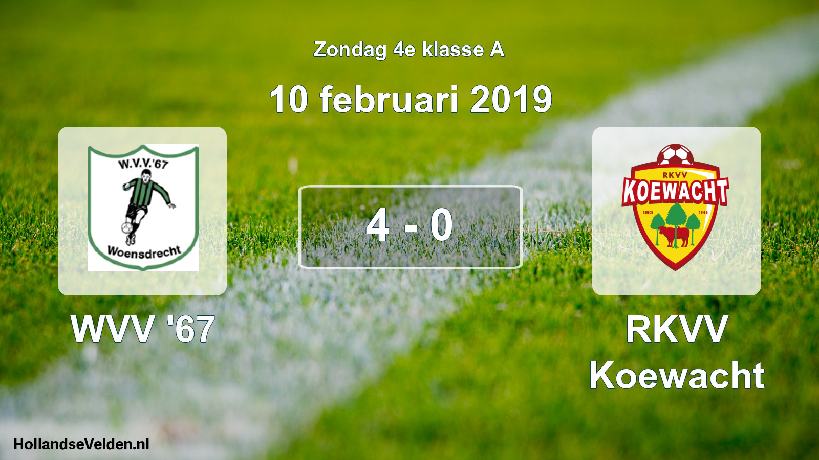 Total number of matches played: WVV '67 - RKVV Koewacht 4 - 0 (10 February 2019)