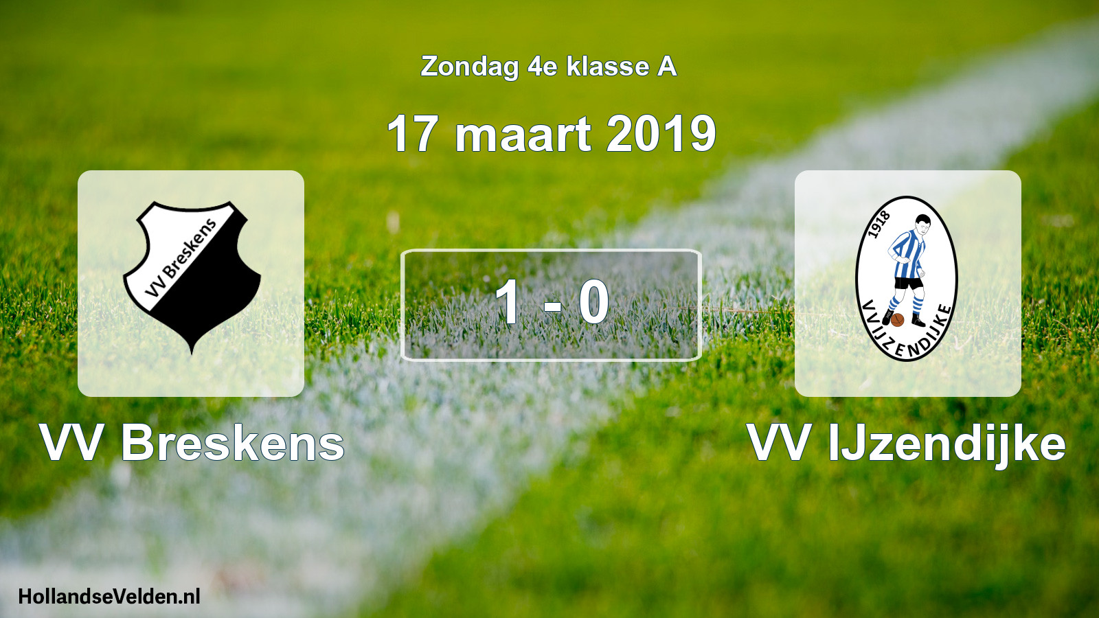 Total number of matches played: VV Breskens - VV IJzendijke 1 - 0 (17 March 2019)