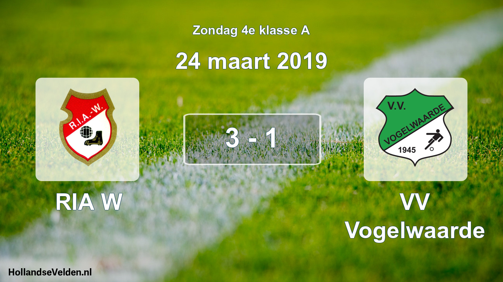Total number of matches played: RIA W - VV Vogelwaarde 3 - 1 (24 March 2019)