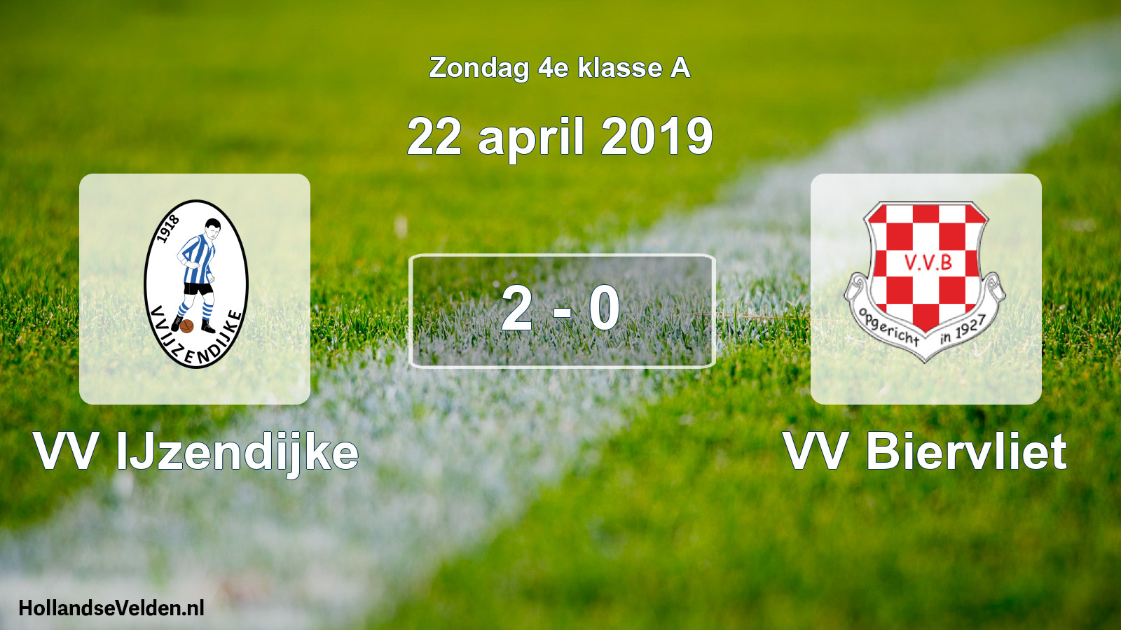 Total number of matches played: VV IJzendijke - VV Biervliet 2 - 0 (22 April 2019)