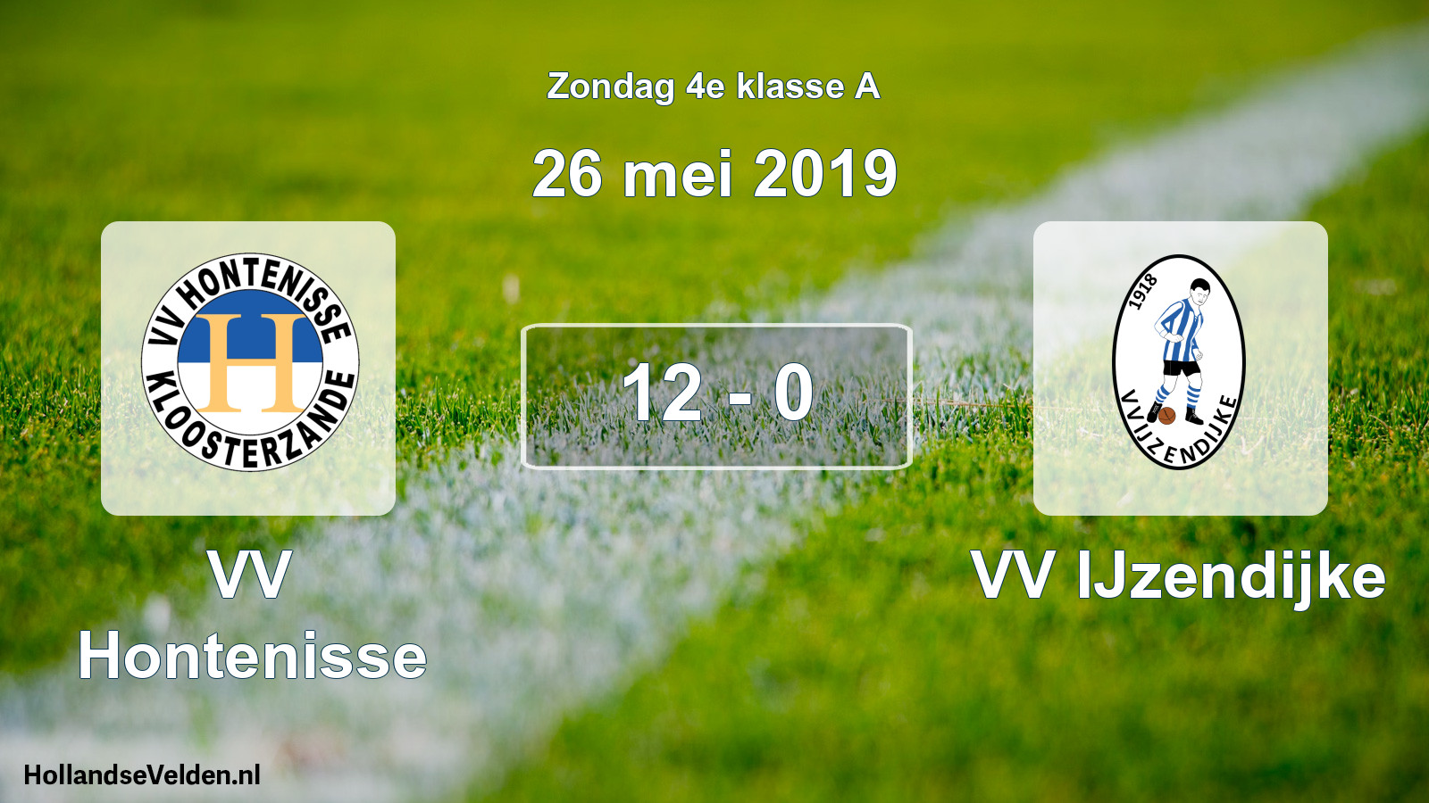 Total number of matches played: VV Hontenisse - VV IJzendijke 12 - 0 (26 May 2019)
