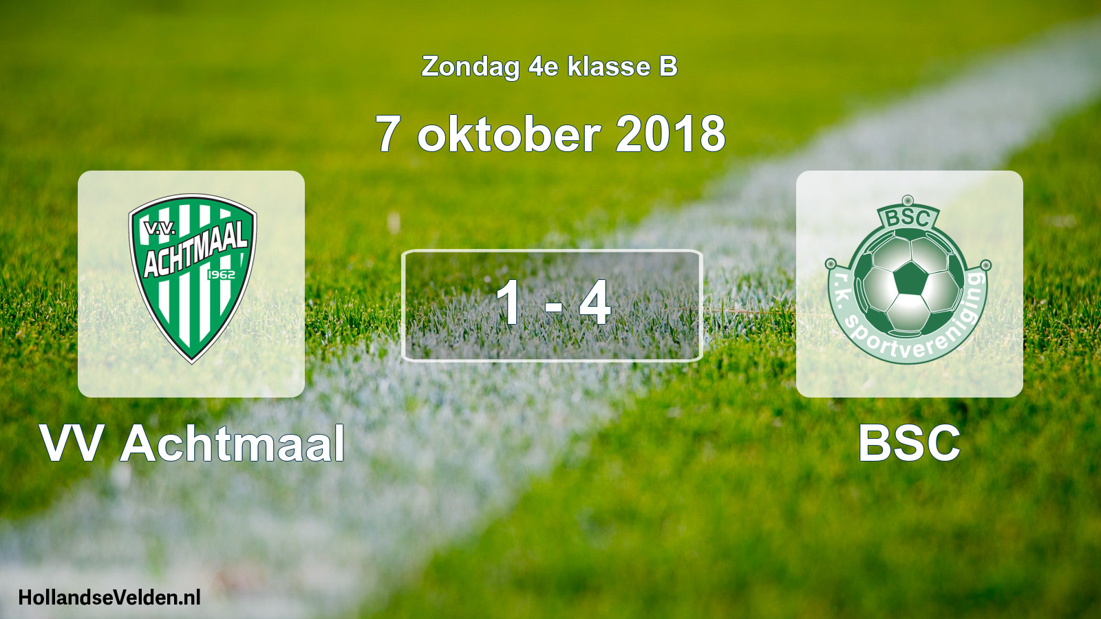 Total number of matches played: VV Achtmaal - BSC 1 - 4 (7 October 2018)