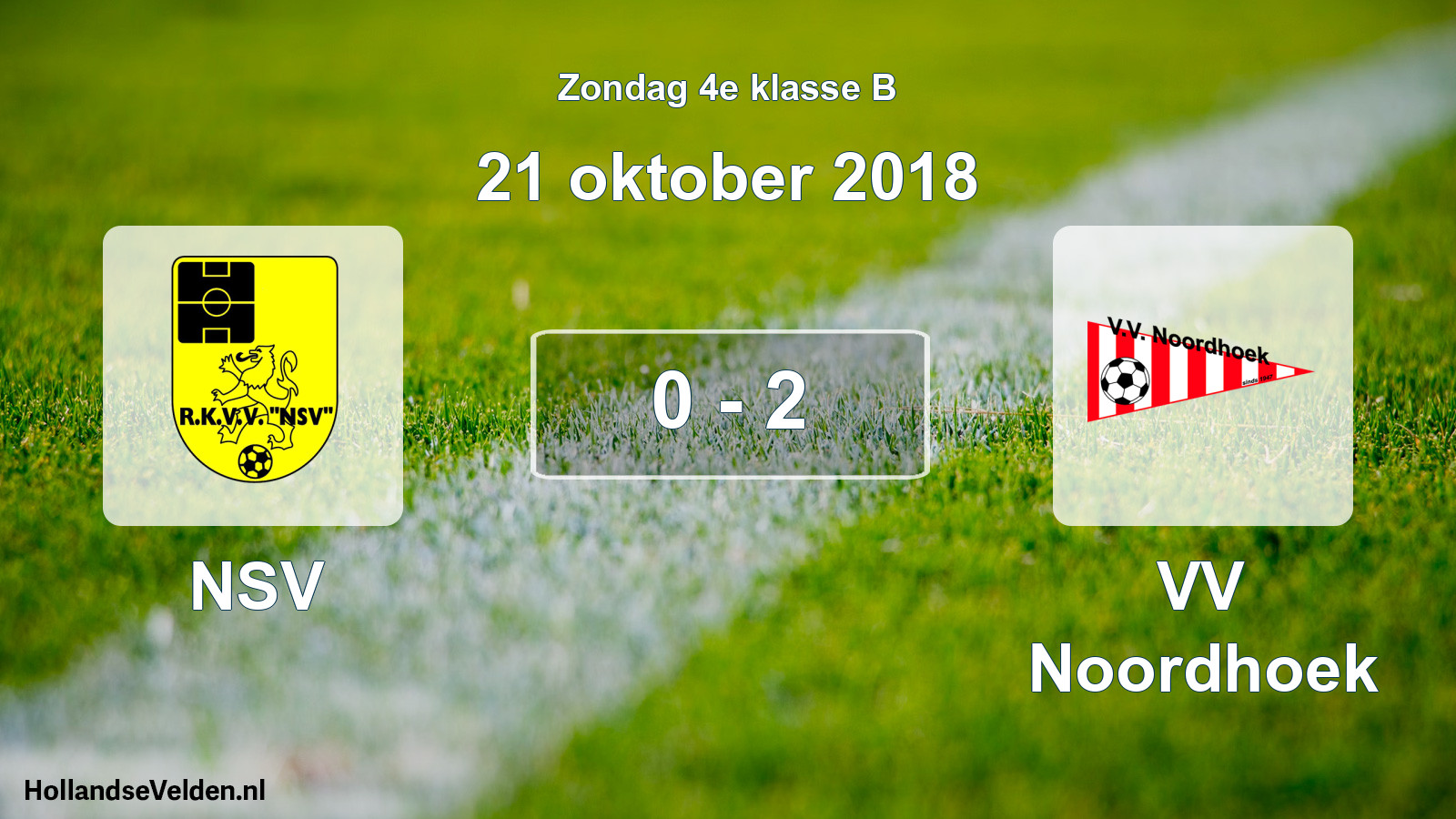 Total number of matches played: NSV - VV Noordhoek 0 - 2 (21 October 2018)