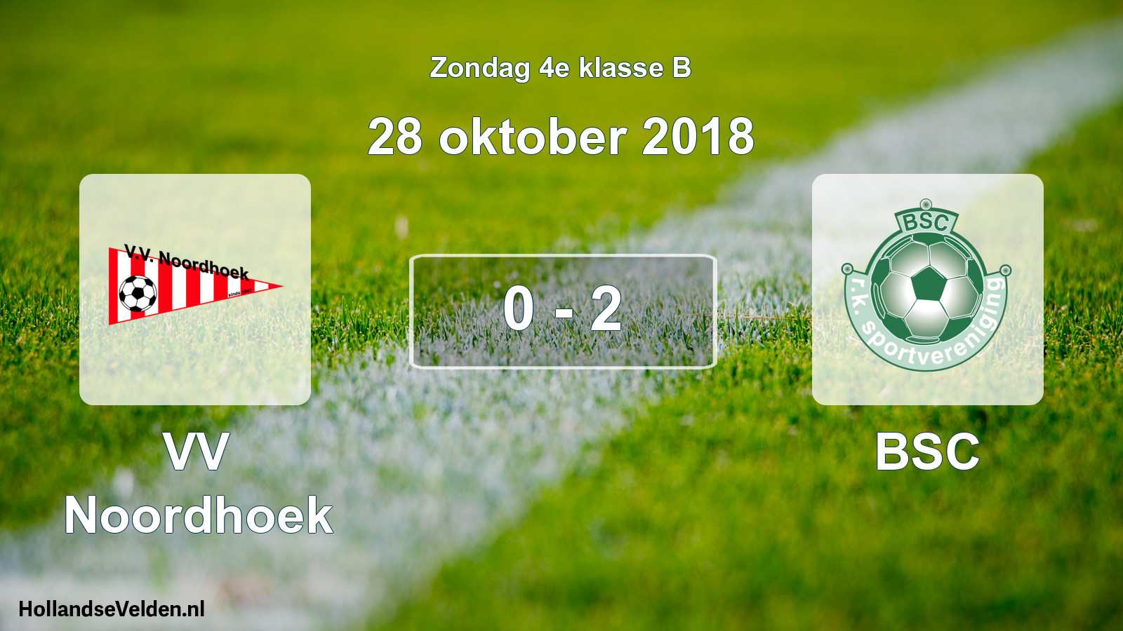 Total number of matches played: VV Noordhoek - BSC 0 - 2 (28 October 2018)