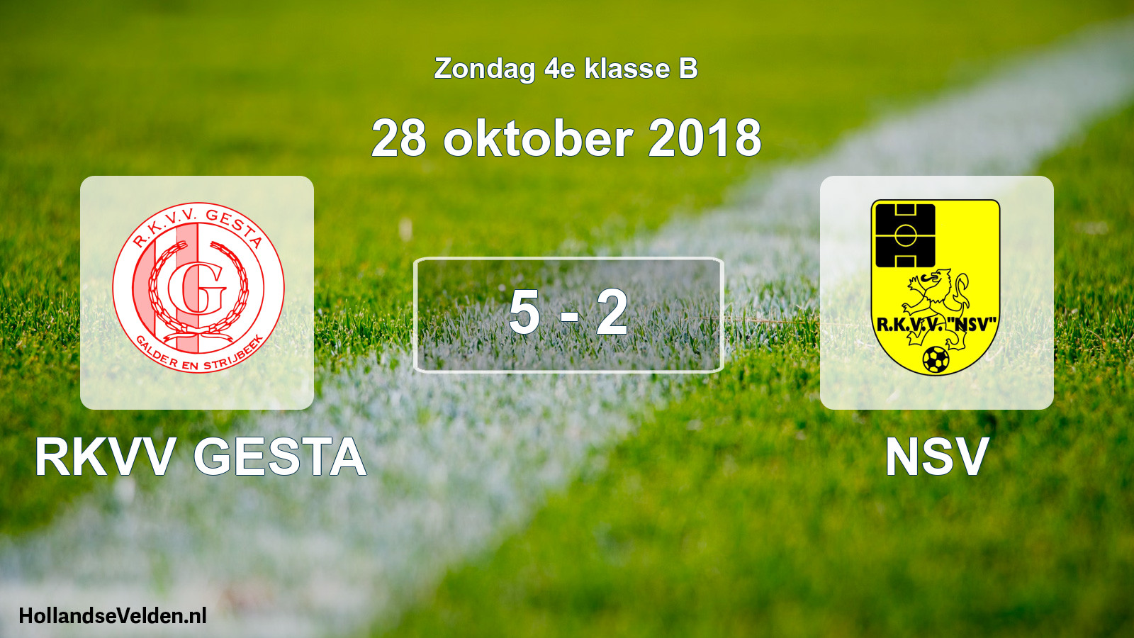 Total number of matches played: RKVV GESTA - NSV 5 - 2 (28 October 2018)