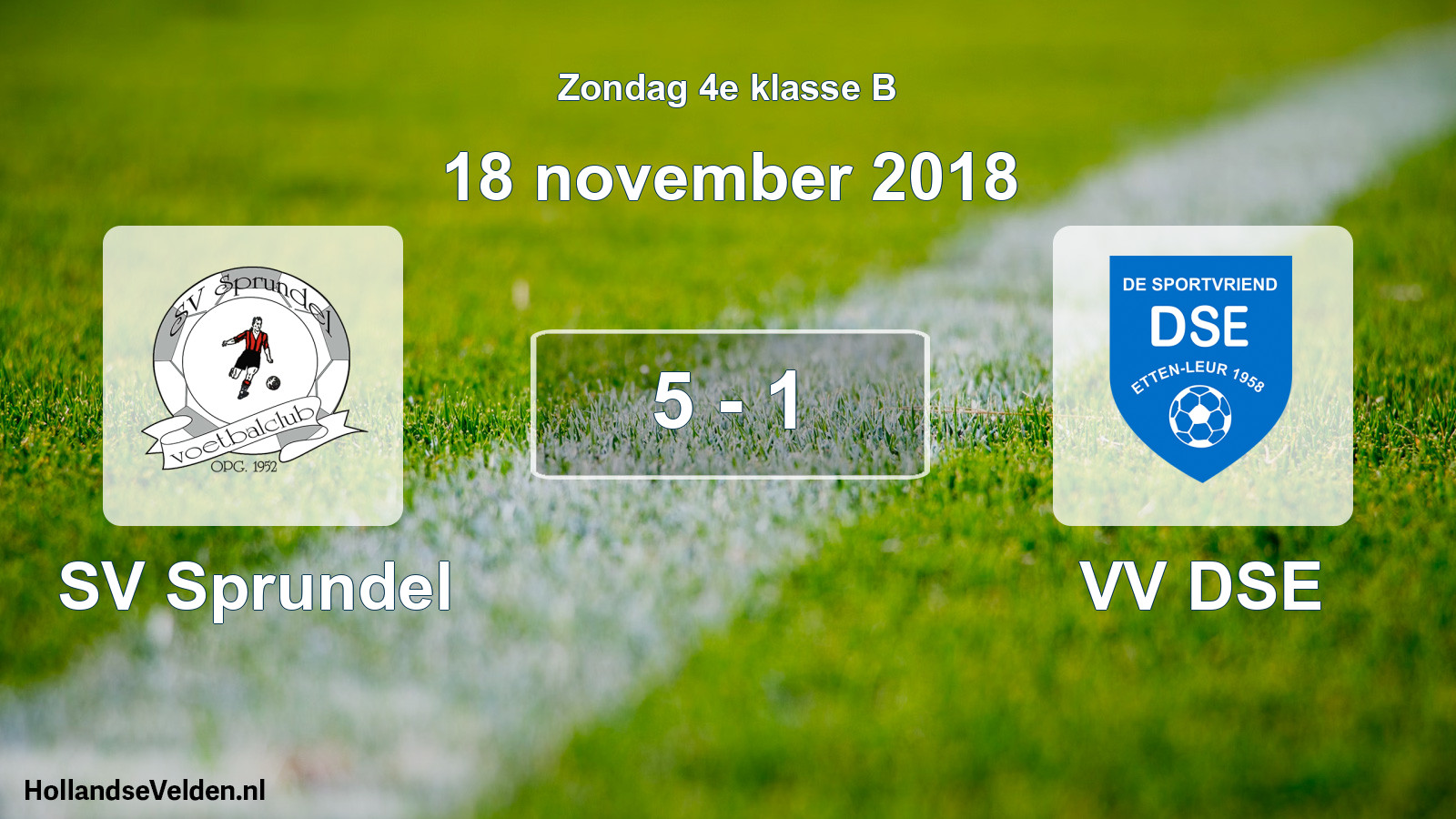Total number of matches played: SV Sprundel - VV DSE 5 - 1 (18 November 2018)