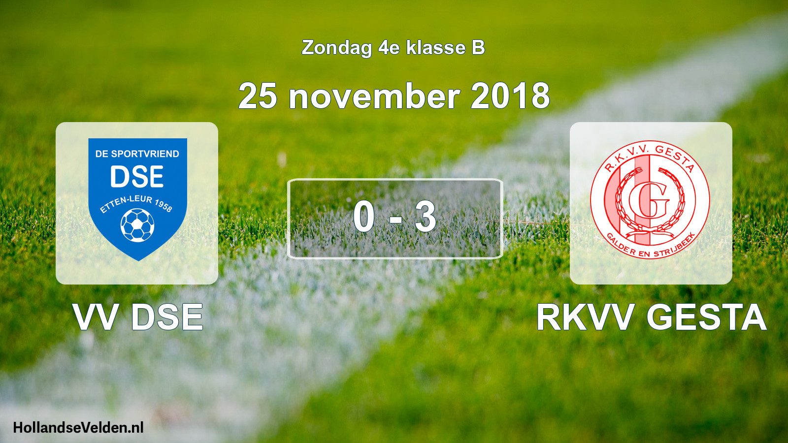 Total number of matches played: VV DSE - RKVV GESTA 0 - 3 (25 November 2018)