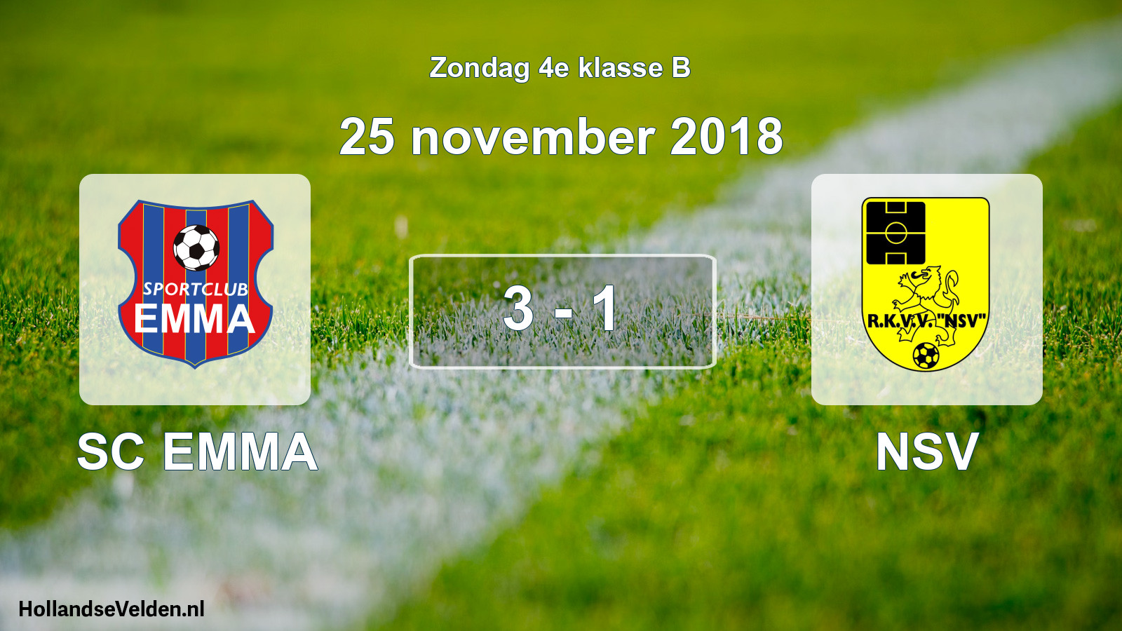 Total number of matches played: SC EMMA - NSV 3 - 1 (25 November 2018)