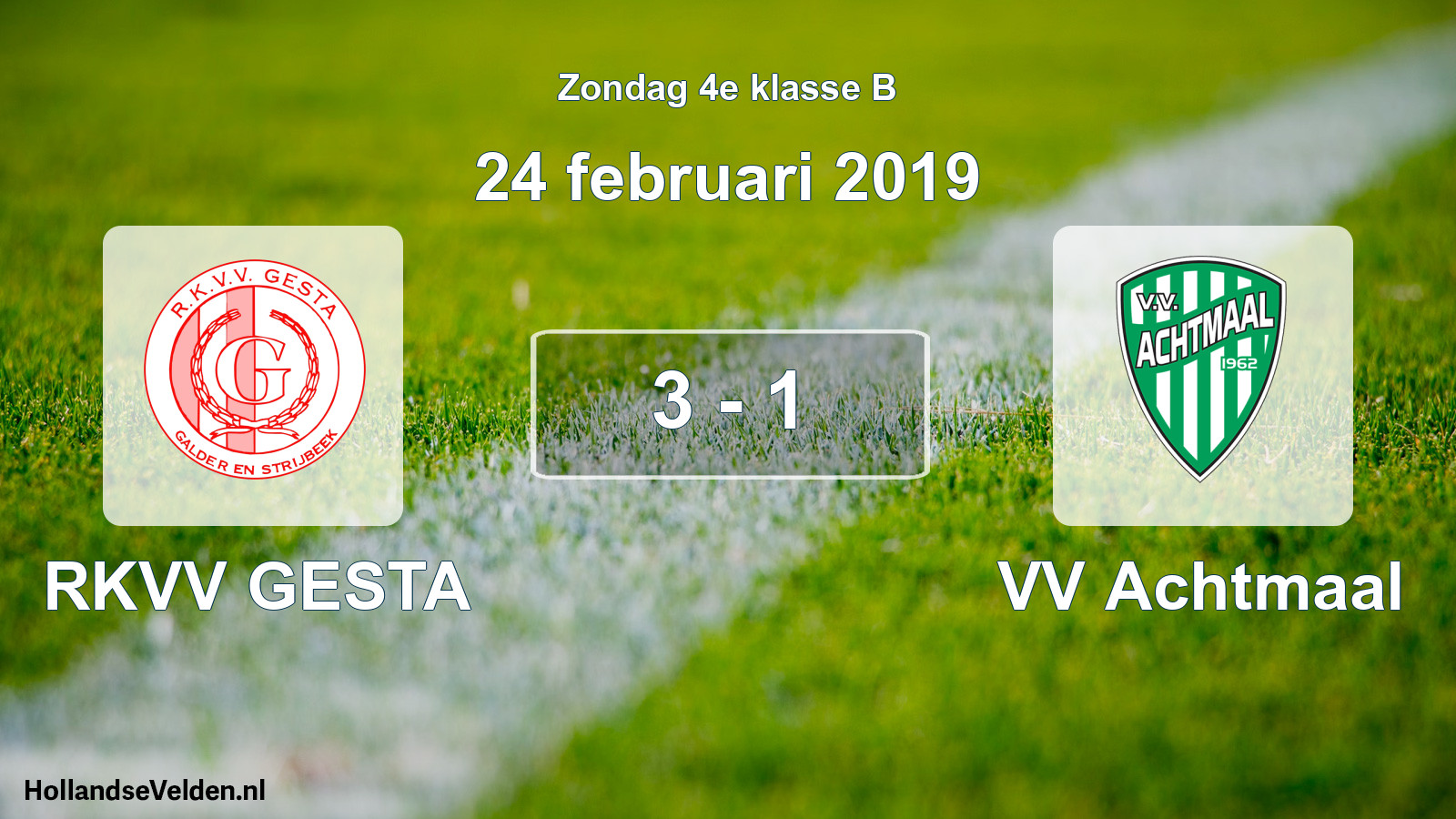 Total number of matches played: RKVV GESTA - VV Achtmaal 3 - 1 (24 February 2019)