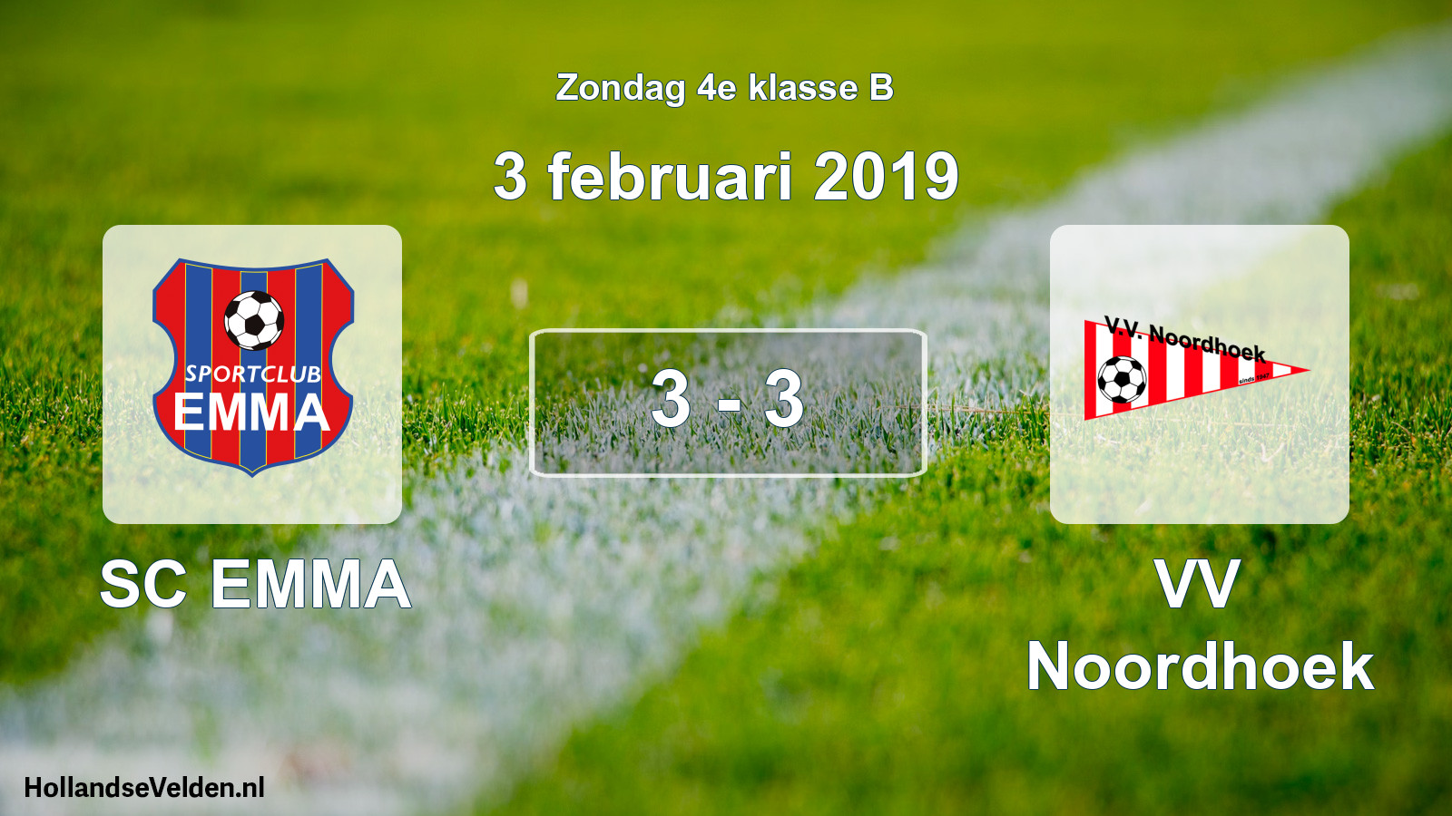 Total number of matches played: SC EMMA - VV Noordhoek 3 - 3 (3 February 2019)