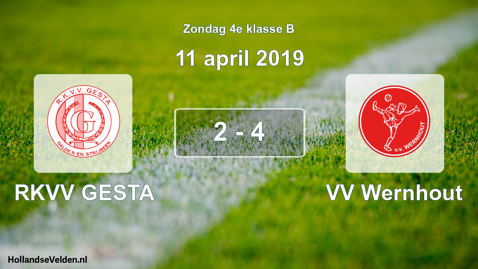 Total number of matches played: RKVV GESTA - VV Wernhout 2 - 4 (11 April 2019)
