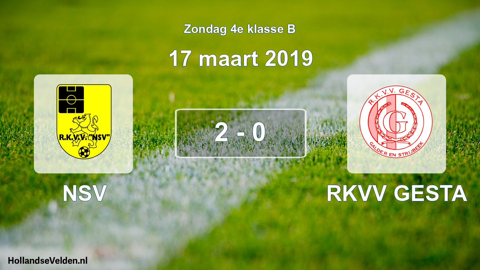 Total number of matches played: NSV - RKVV GESTA 2 - 0 (17 March 2019)