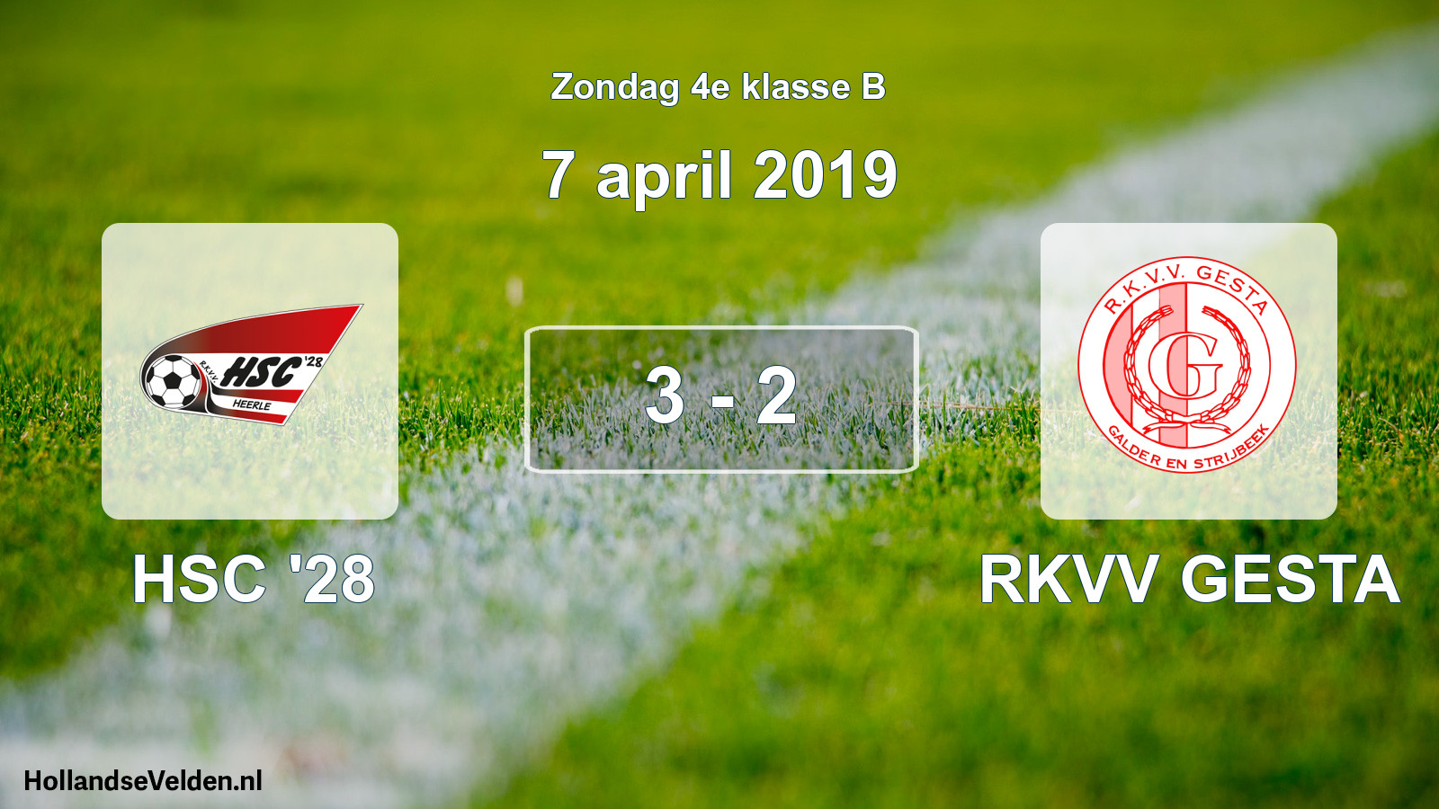 Total number of matches played: HSC '28 - RKVV GESTA 3 - 2 (7 April 2019)