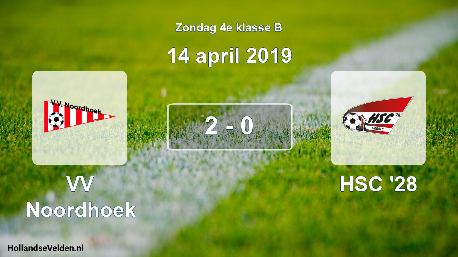 Total number of matches played: VV Noordhoek - HSC '28 2 - 0 (14 April 2019)