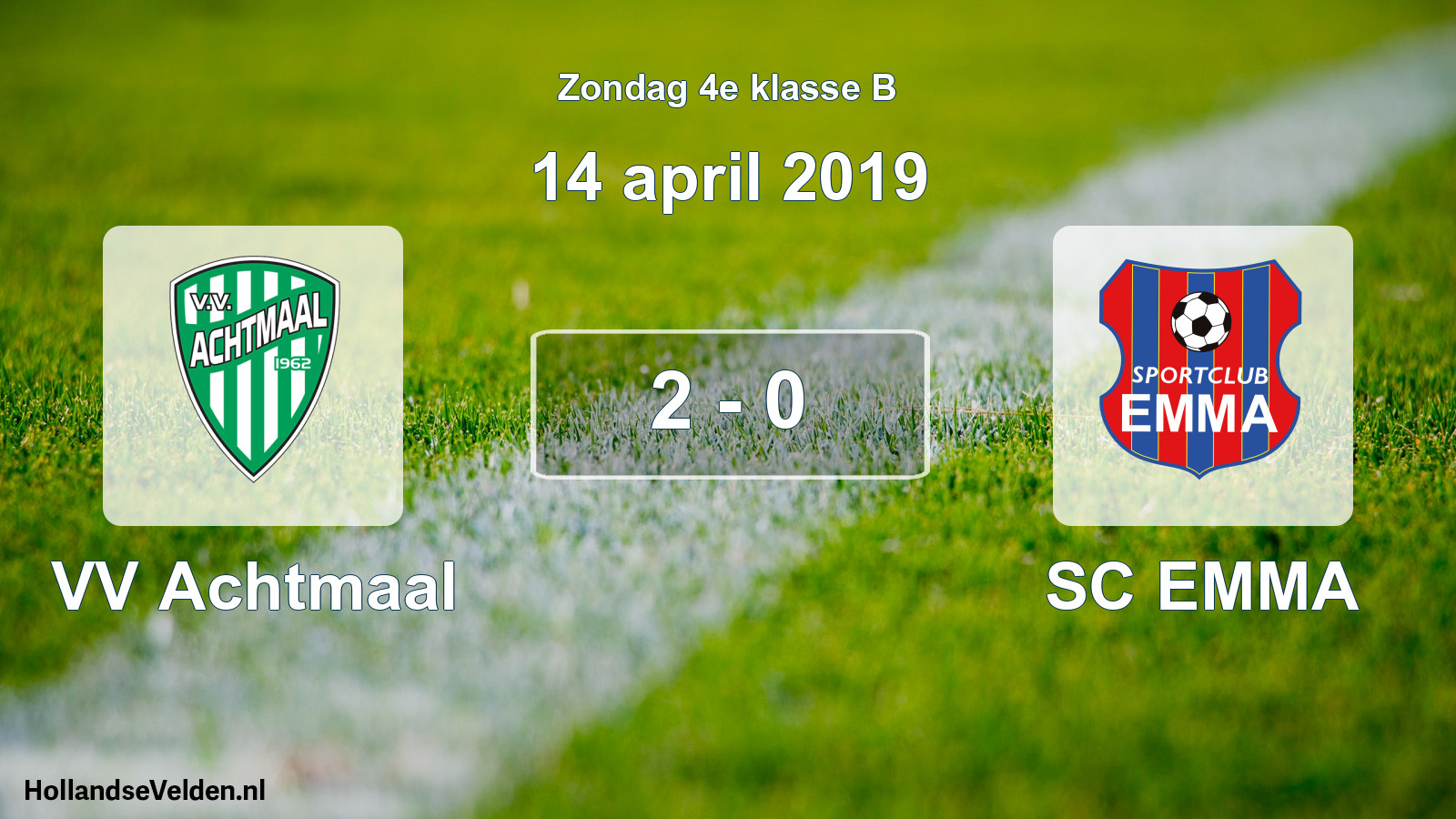 Total number of matches played: VV Achtmaal - SC EMMA 2 - 0 (14 April 2019)