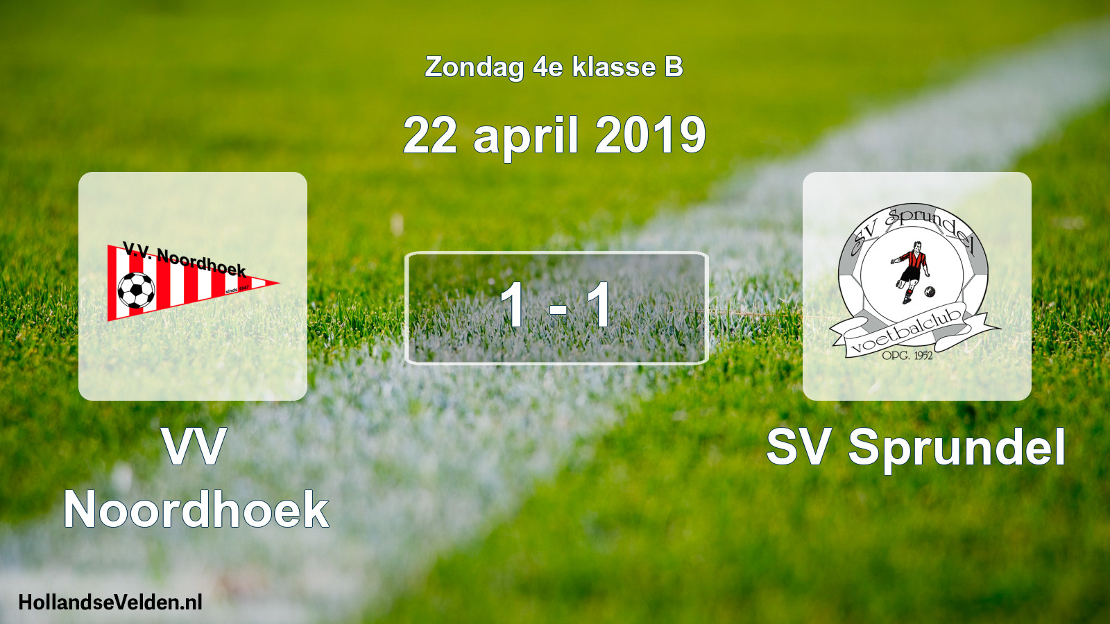 Total number of matches played: VV Noordhoek - SV Sprundel 1 - 1 (22 April 2019)