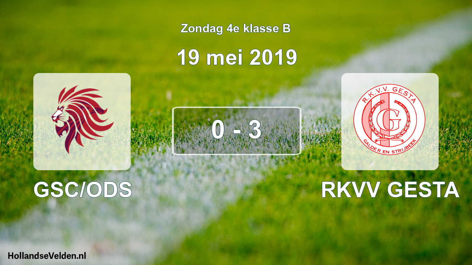 Total number of matches played: GSC/ODS - RKVV GESTA 0 - 3 (19 May 2019)