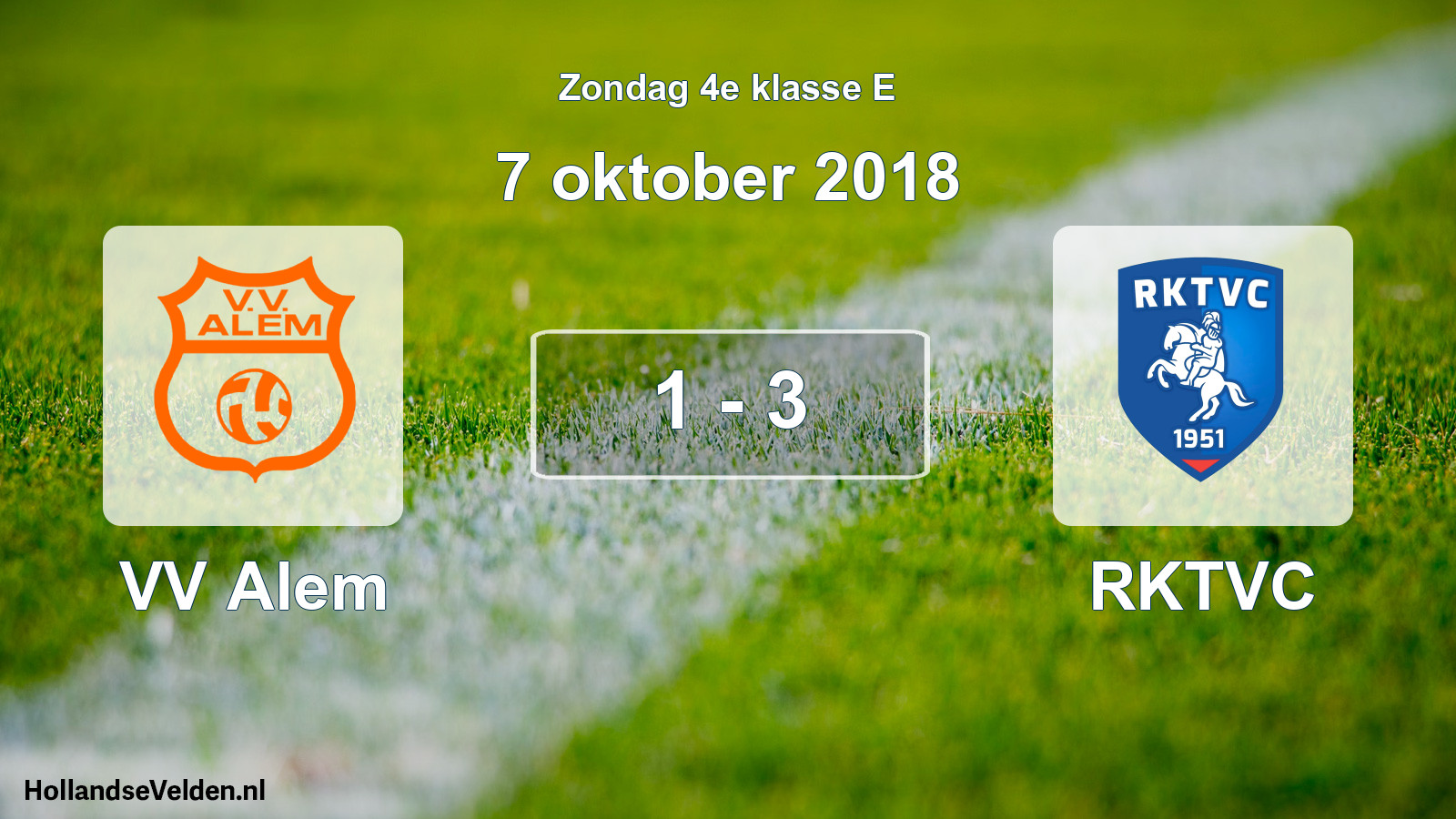 Total number of matches played: VV Alem - RKTVC 1 - 3 (7 October 2018)