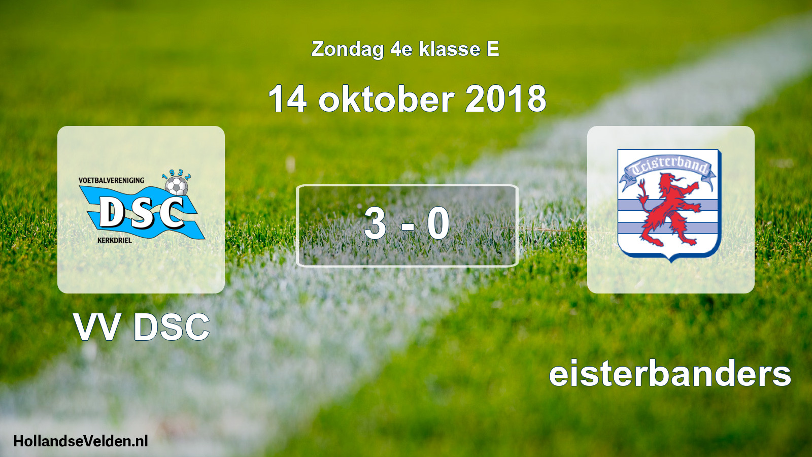 Total number of matches played: VV DSC - Teisterbanders 3 - 0 (14 October 2018)