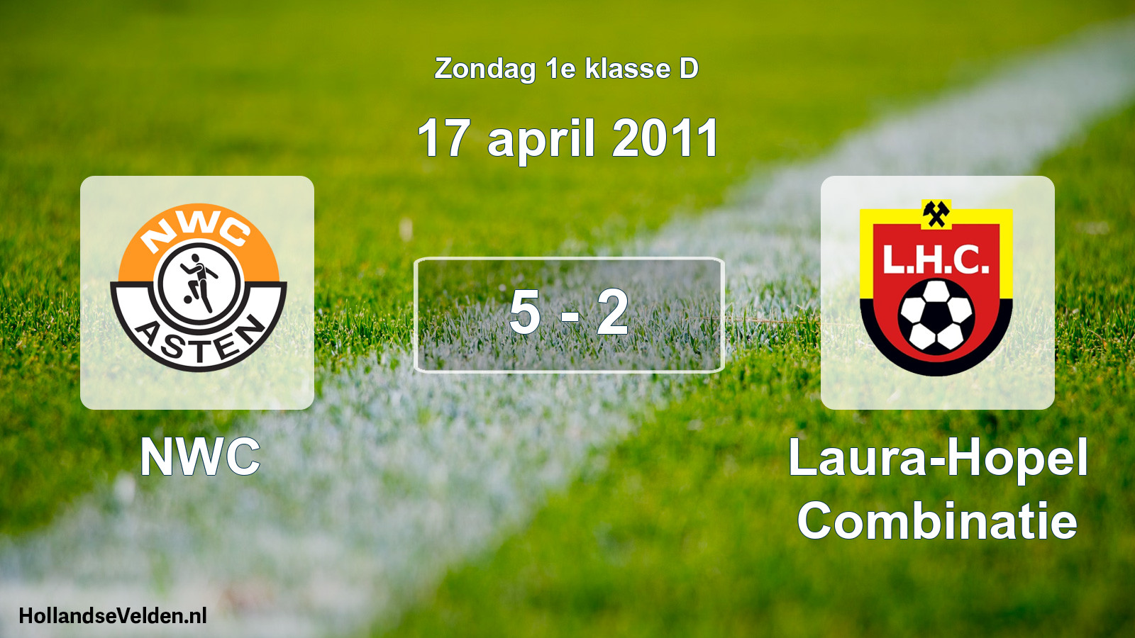 Total number of matches played: NWC - Laura-Hopel Combinatie 5 - 2 (17 April 2011)