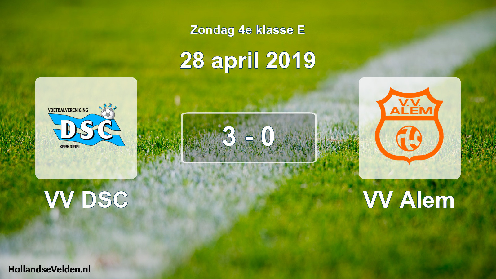 Total number of matches played: VV DSC - VV Alem 3 - 0 (28 April 2019)