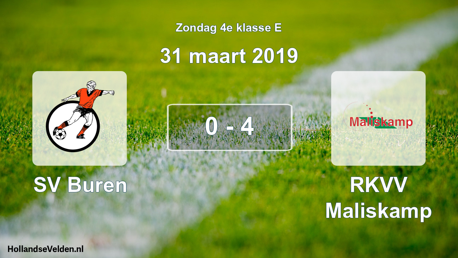 Total number of matches played: SV Buren - RKVV Maliskamp 0 - 4 (31 March 2019)
