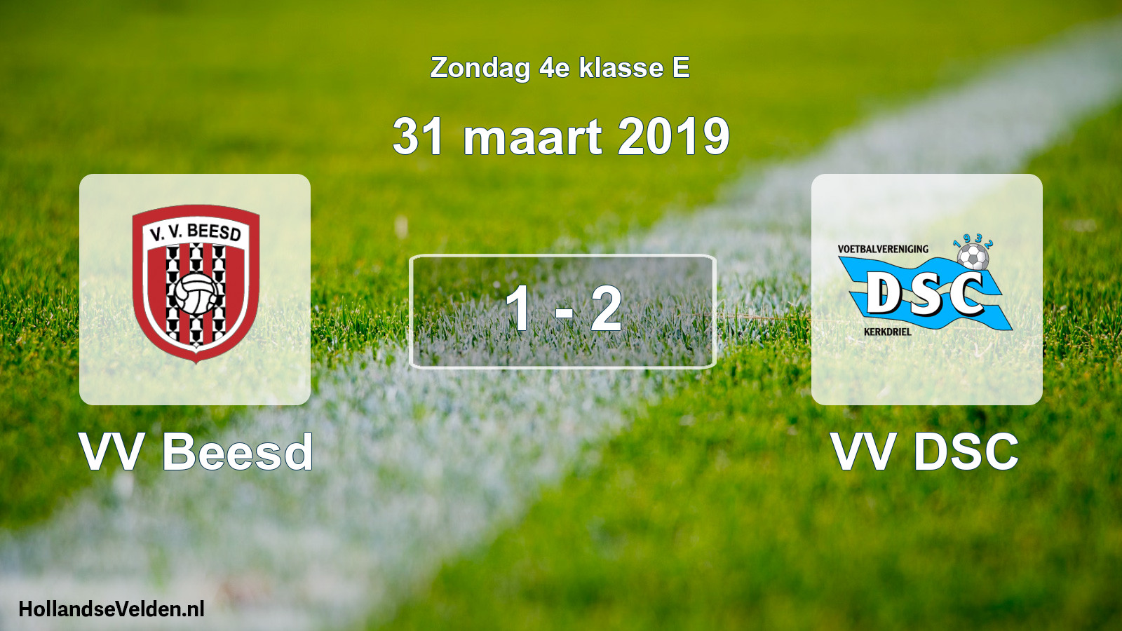 Total number of matches played: VV Beesd - VV DSC 1 - 2 (31 March 2019)