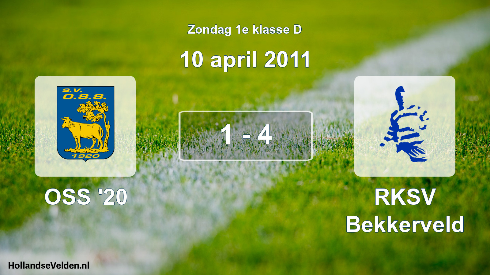 Total number of matches played: OSS '20 - RKSV Bekkerveld 1 - 4 (10 April 2011)