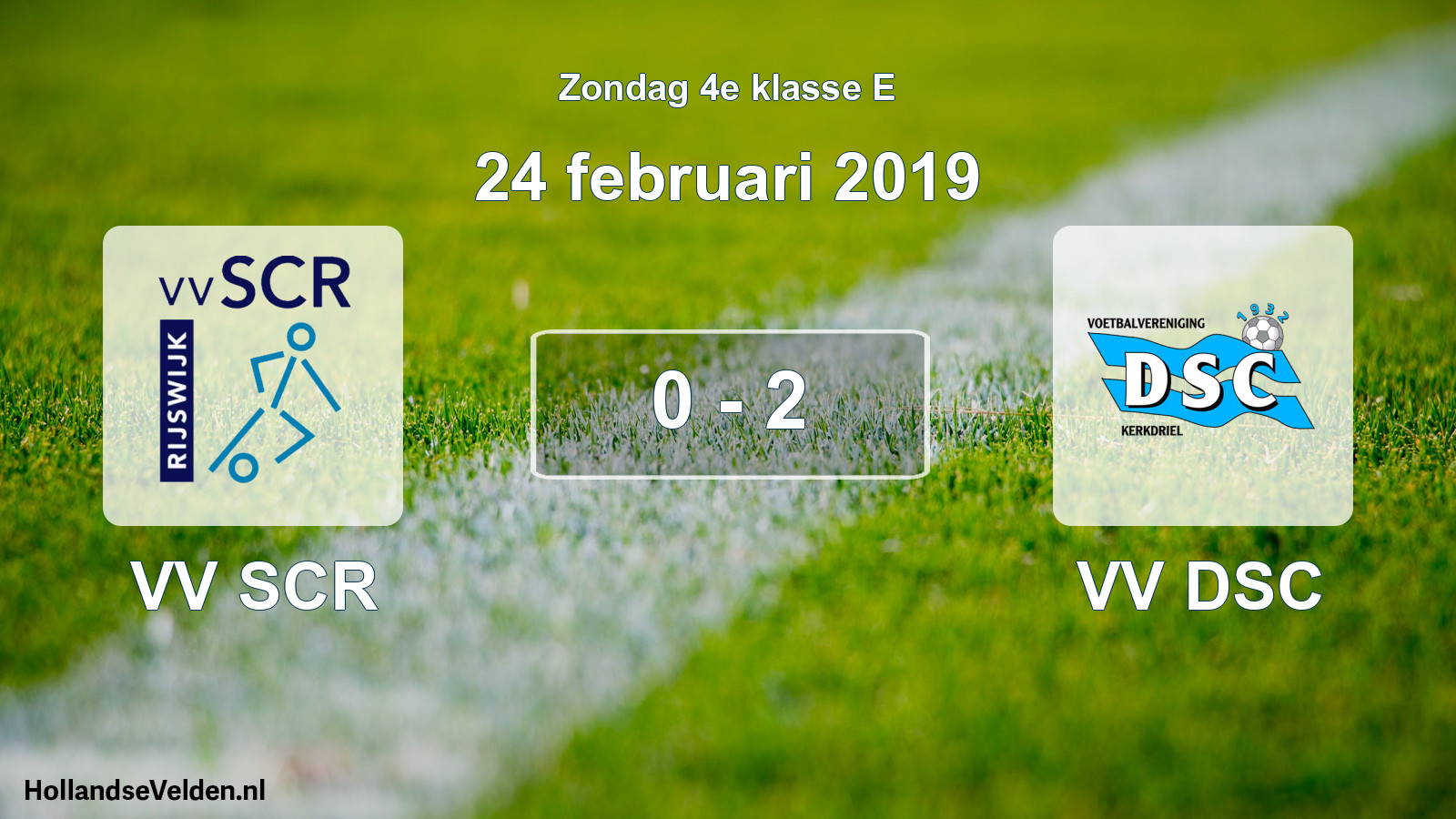 Total number of matches played: VV SCR - VV DSC 0 - 2 (24 February 2019)