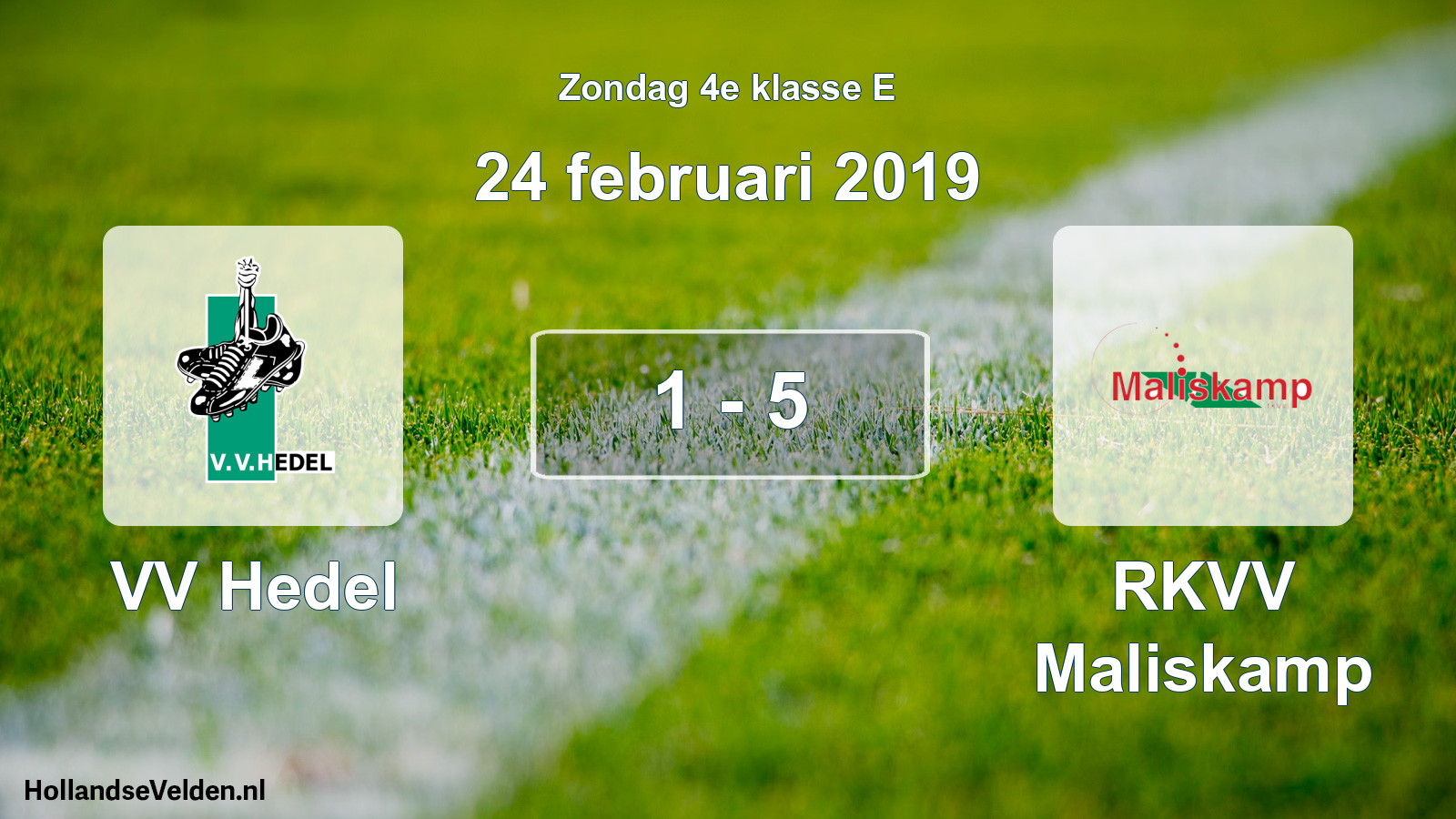 Total number of matches played: VV Hedel - RKVV Maliskamp 1 - 5 (24 February 2019)