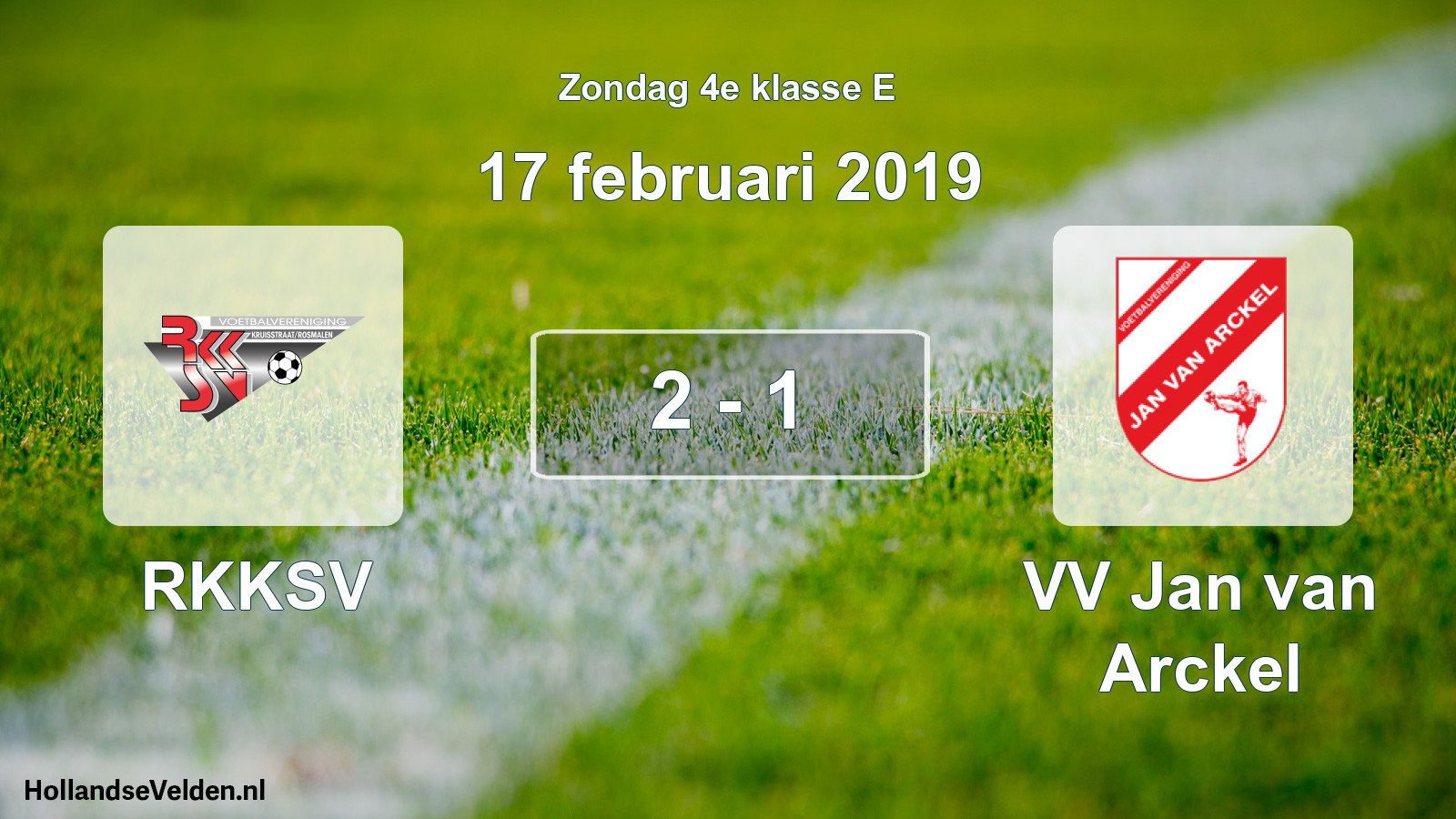Total number of matches played: RKKSV - VV Jan van Arckel 2 - 1 (17 February 2019)