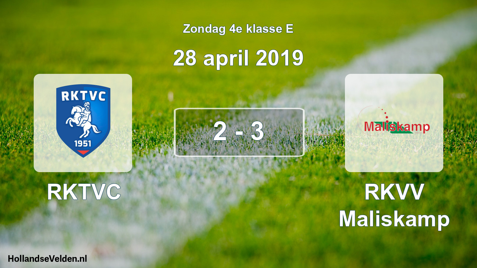Total number of matches played: RKTVC - RKVV Maliskamp 2 - 3 (28 April 2019)