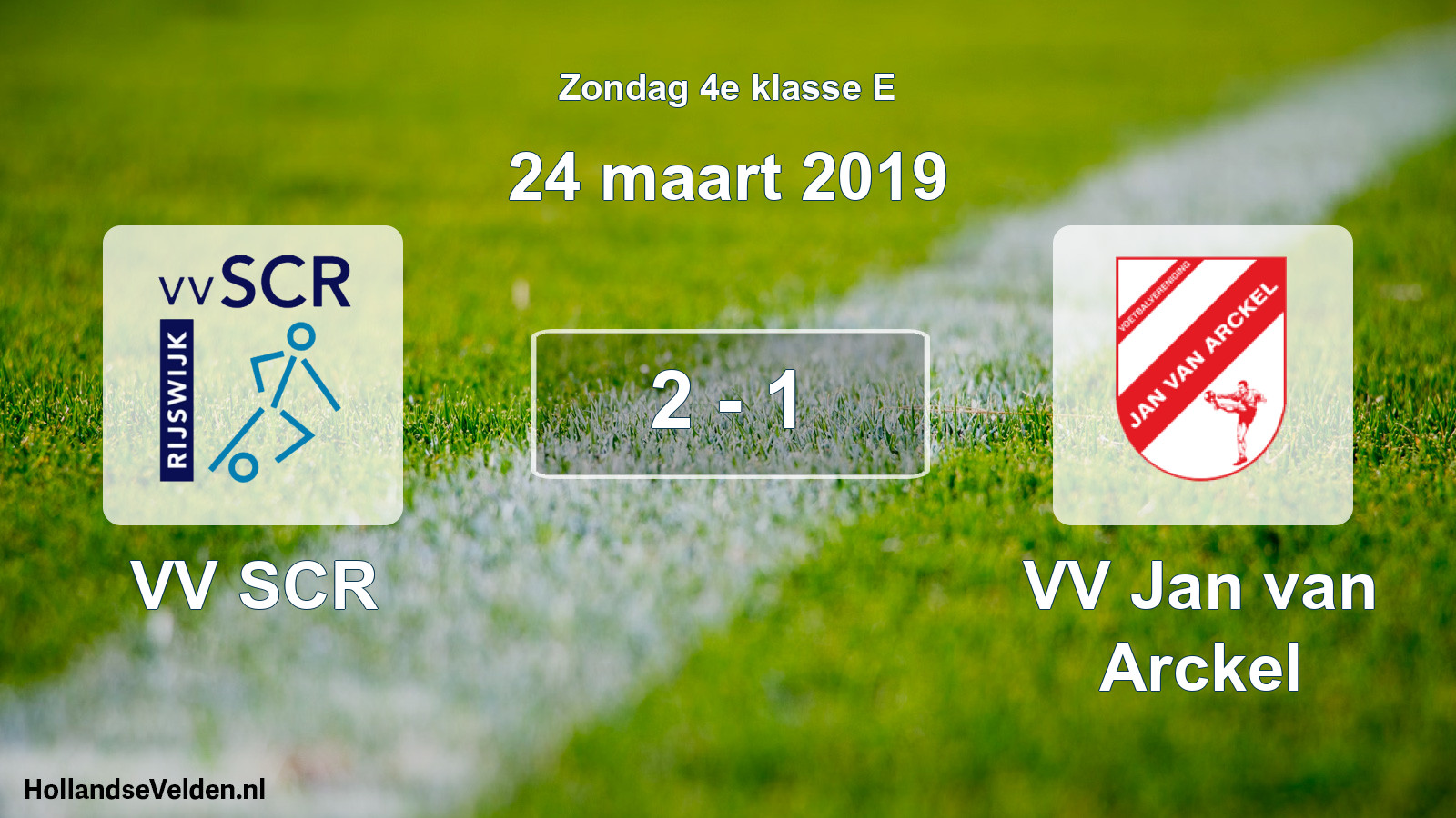 Total number of matches played: VV SCR - VV Jan van Arckel 2 - 1 (24 March 2019)