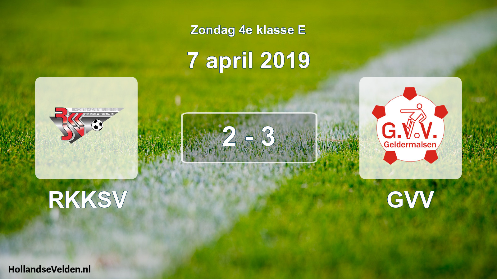 Total number of matches played: RKKSV - GVV 2 - 3 (7 April 2019)