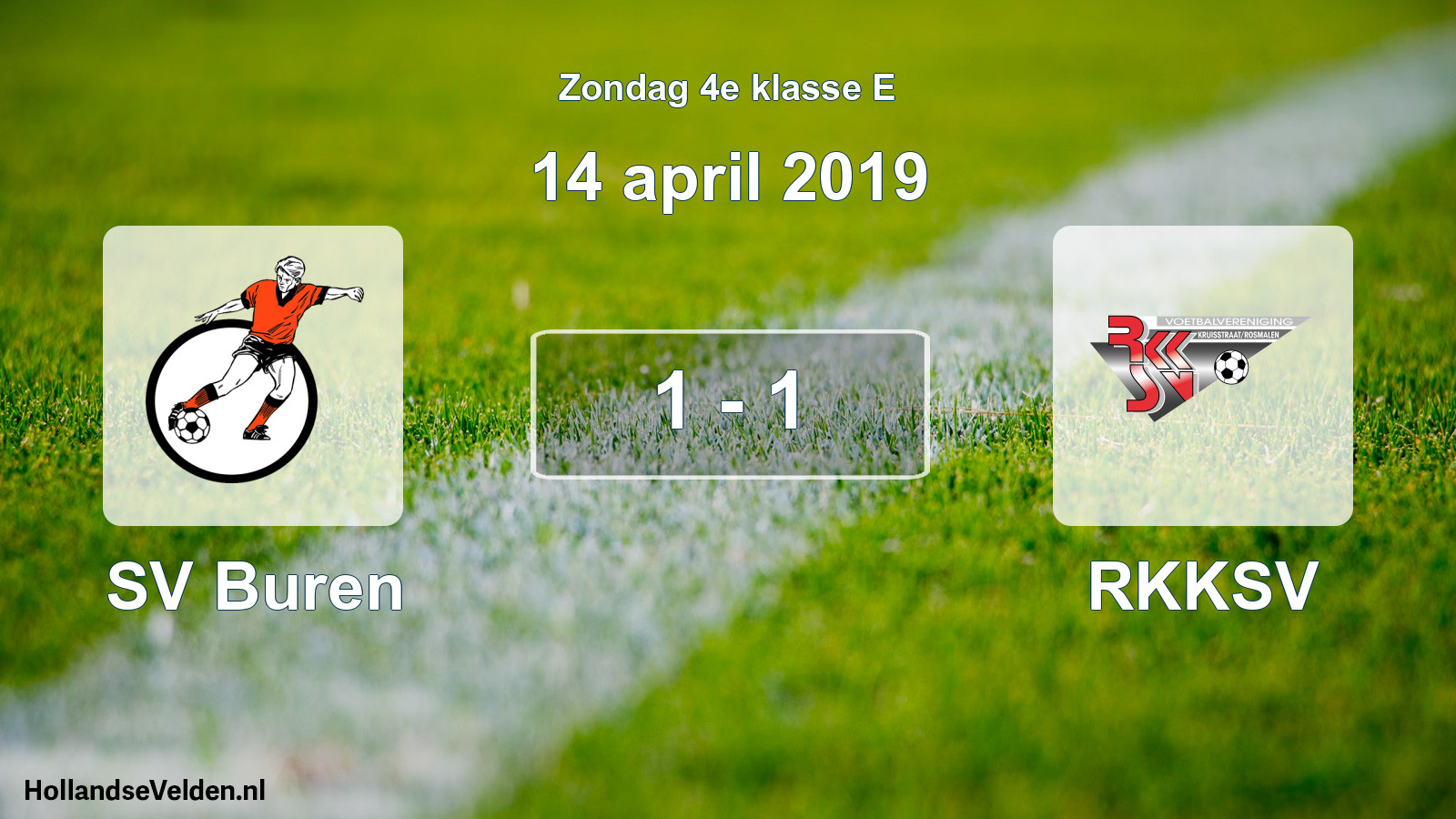Total number of matches played: SV Buren - RKKSV 1 - 1 (14 April 2019)