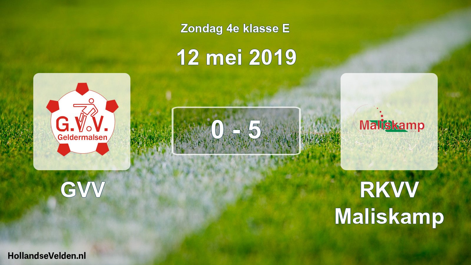 Total number of matches played: GVV - RKVV Maliskamp 0 - 5 (12 May 2019)