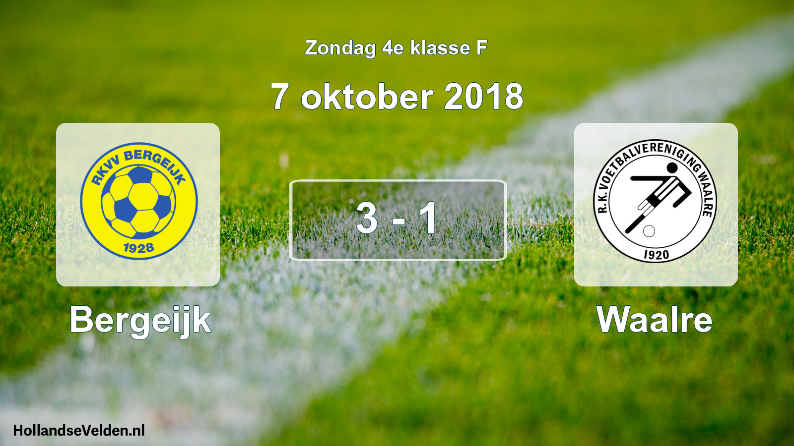 Total number of matches played: Bergeijk - Waalre 3 - 1 (7 October 2018)