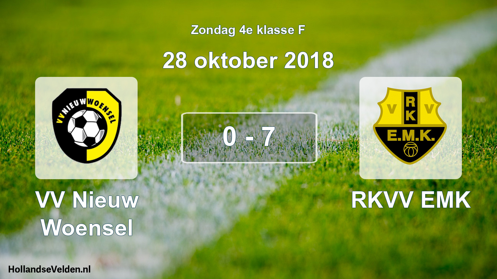 Total number of matches played: VV Nieuw Woensel - RKVV EMK 0 - 7 (28 October 2018)