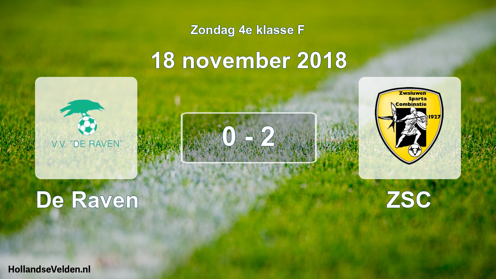 Total number of matches played: De Raven - ZSC 0 - 2 (18 November 2018)
