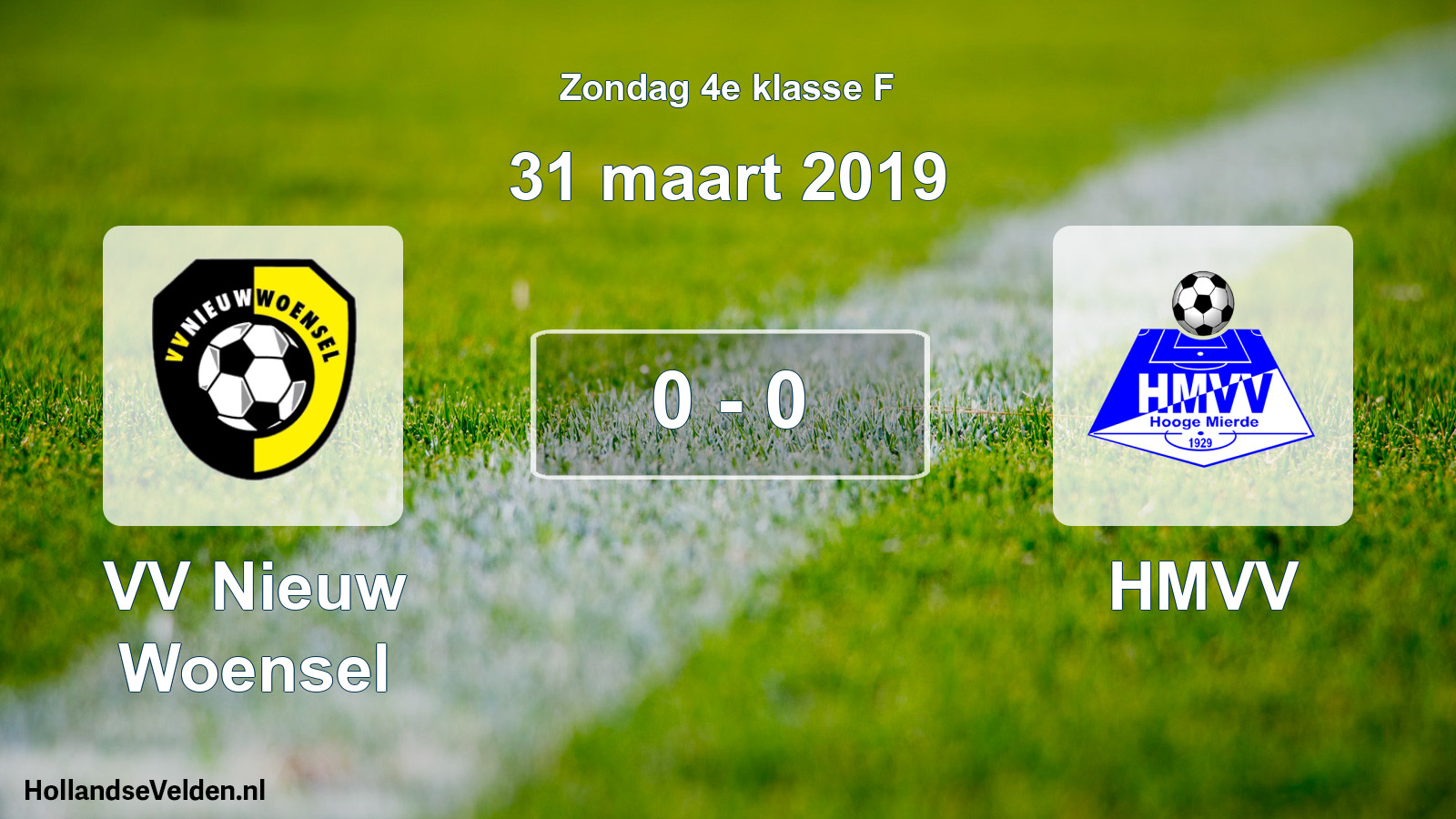 Total number of matches played: VV Nieuw Woensel - HMVV 0 - 0 (31 March 2019)
