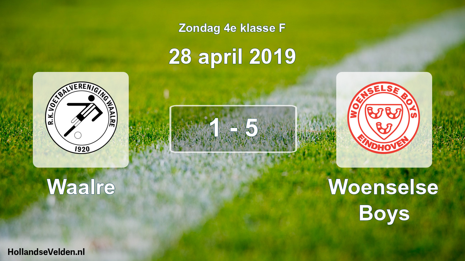 Total number of matches played: Waalre - Woenselse Boys 1 - 5 (28 April 2019)