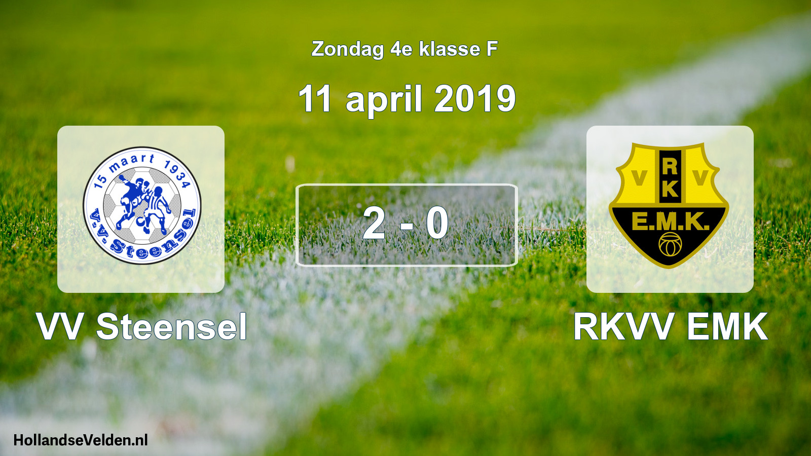 Total number of matches played: VV Steensel - RKVV EMK 2 - 0 (11 April 2019)