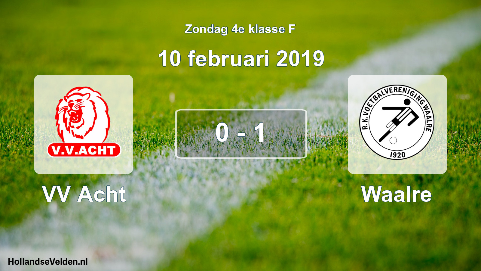 Total number of matches played: VV Acht - Waalre 0 - 1 (10 February 2019)