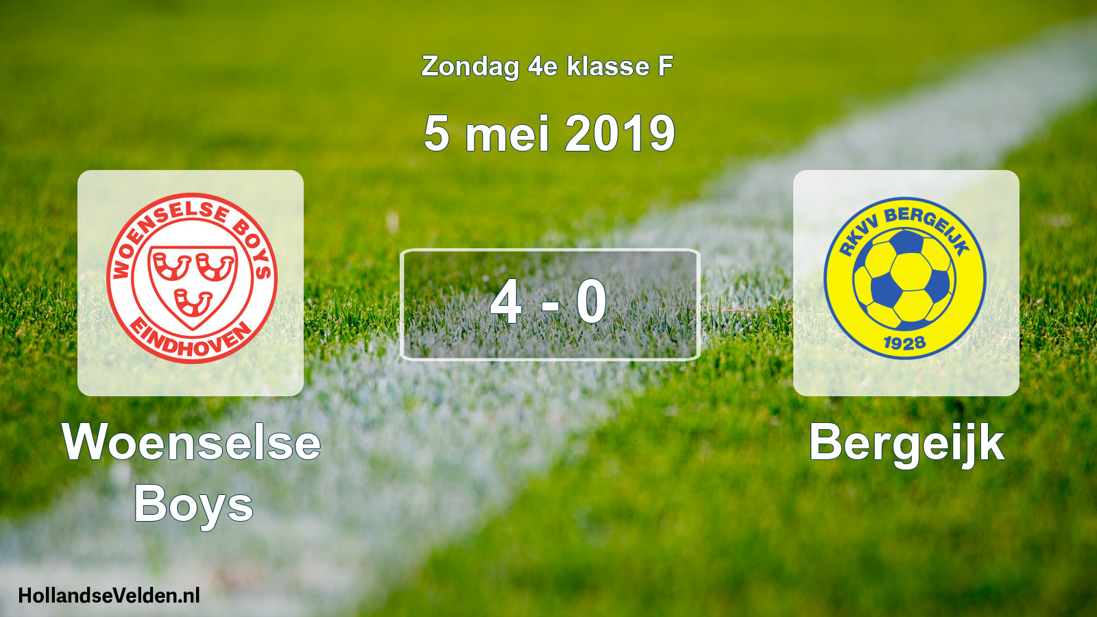 Total number of matches played: Woenselse Boys - Bergeijk 4 - 0 (5 May 2019)