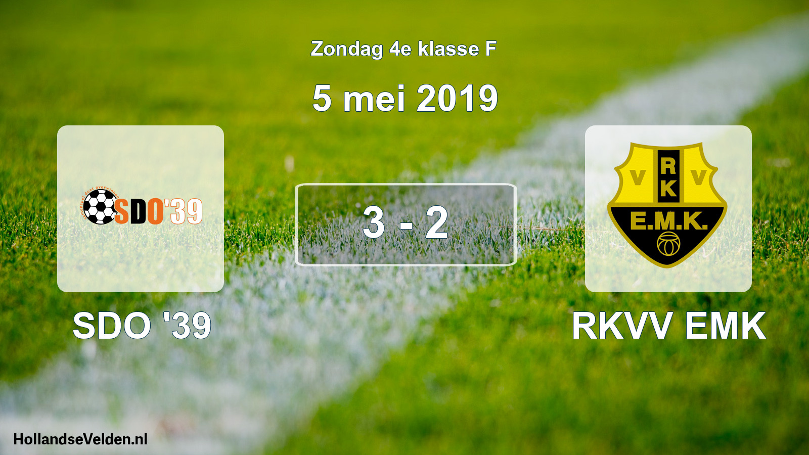 Total number of matches played: SDO '39 - RKVV EMK 3 - 2 (5 May 2019)