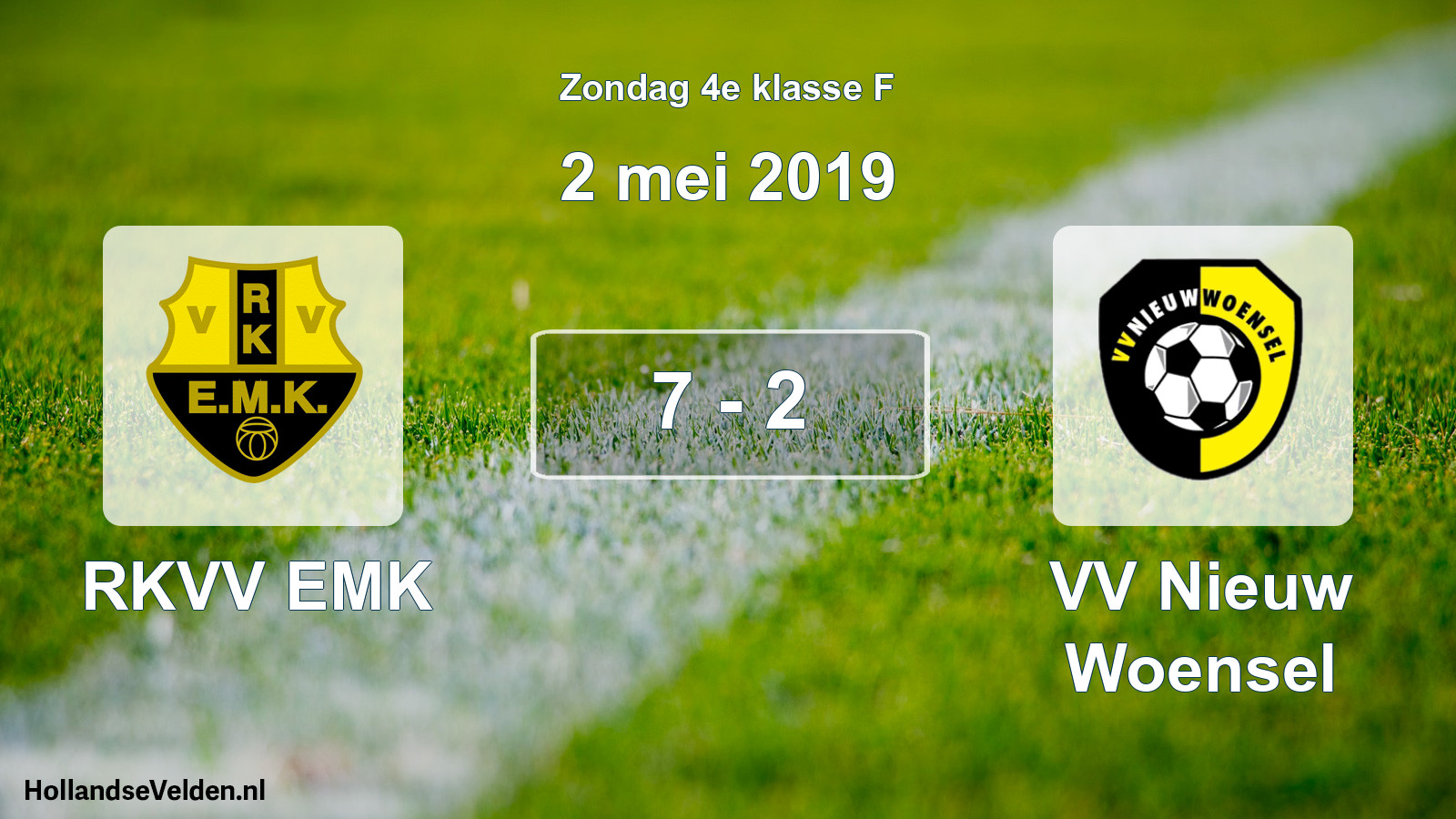 Total number of matches played: RKVV EMK - VV Nieuw Woensel 7 - 2 (2 May 2019)