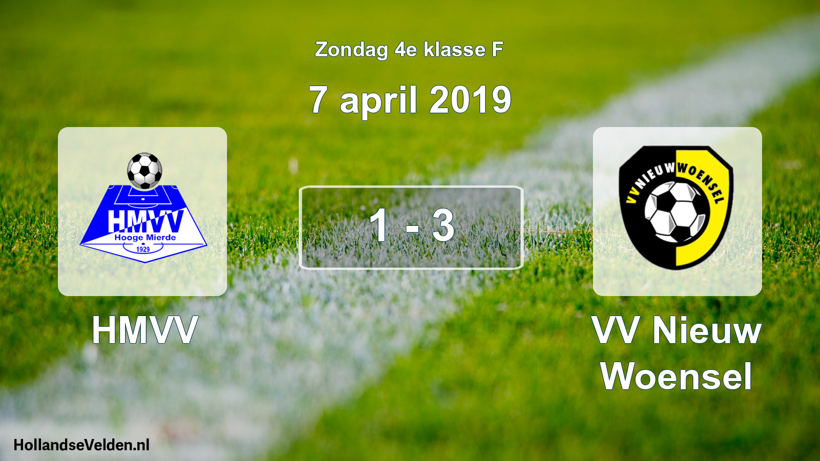 Total number of matches played: HMVV - VV Nieuw Woensel 1 - 3 (7 April 2019)