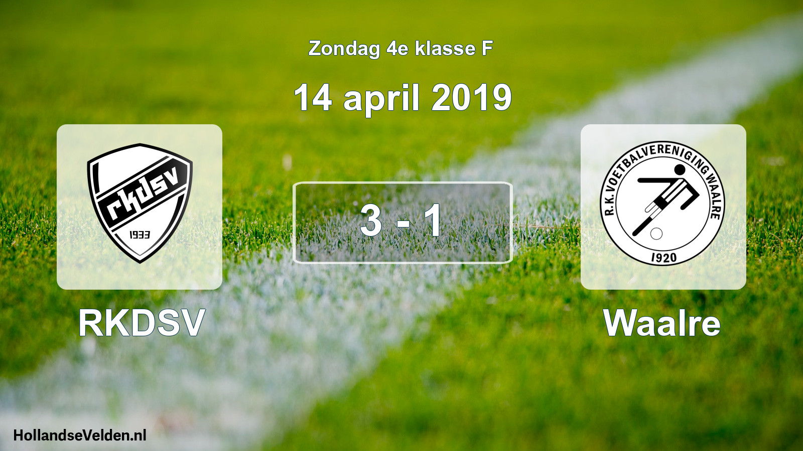 Total number of matches played: RKDSV - Waalre 3 - 1 (14 April 2019)